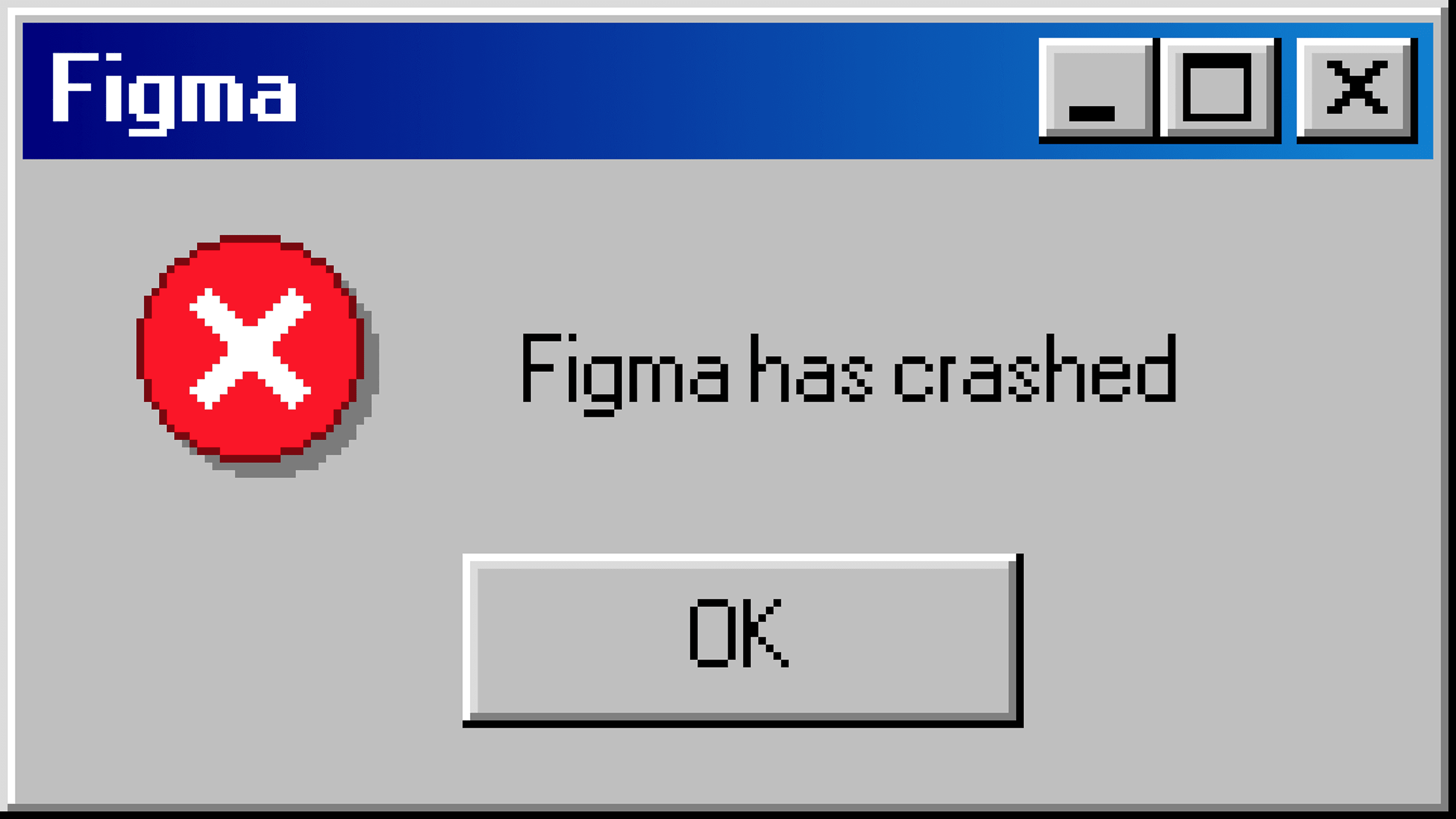 Figma has crashed error dialog