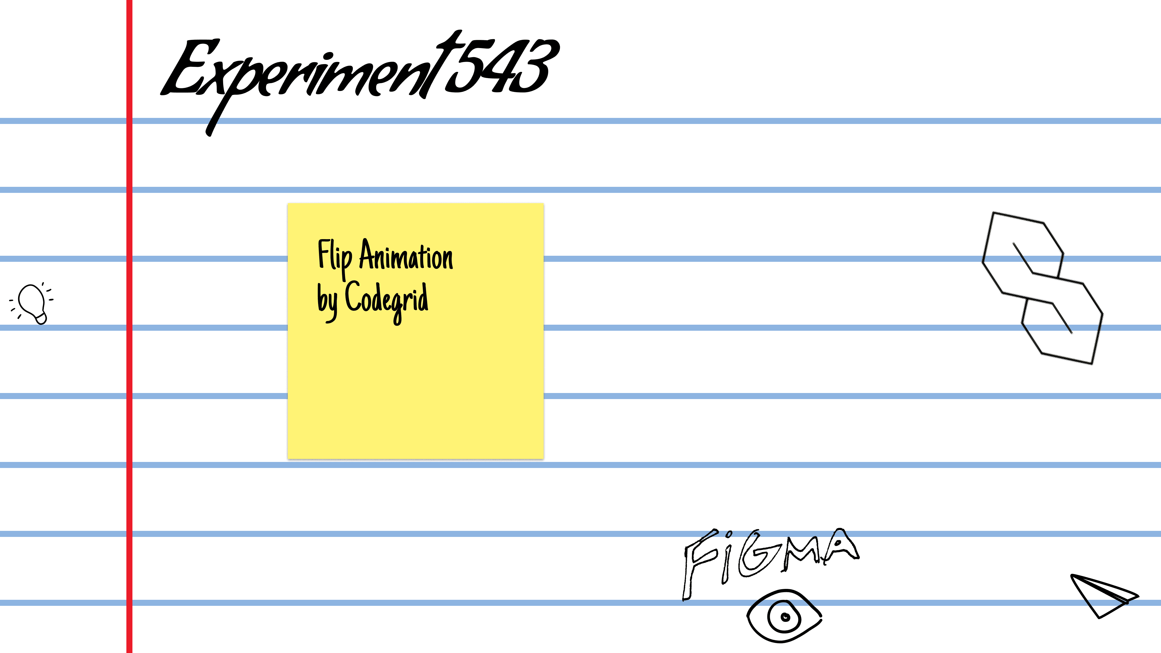 Ruled note paper with a sticky note