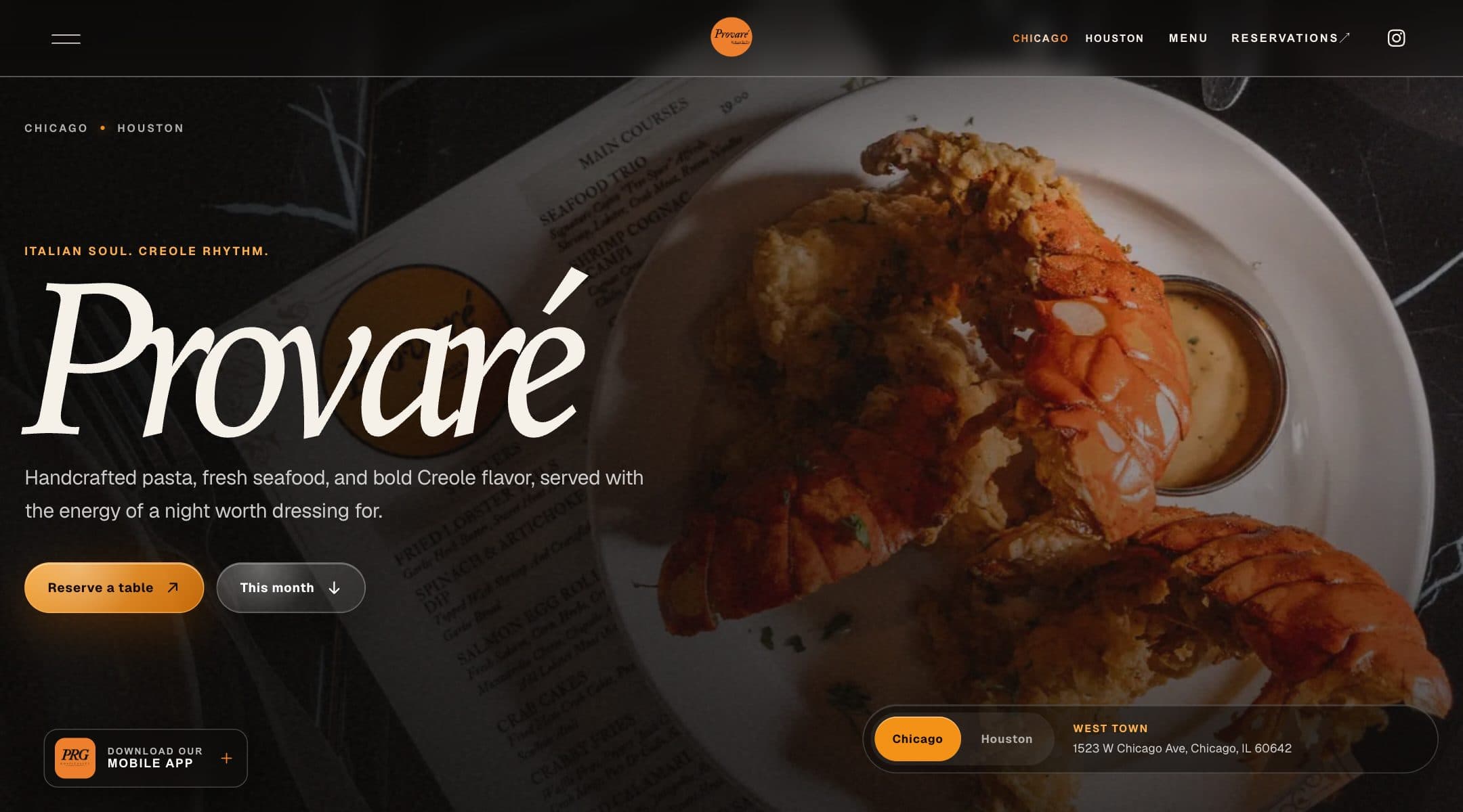 Taste Provaré website preview